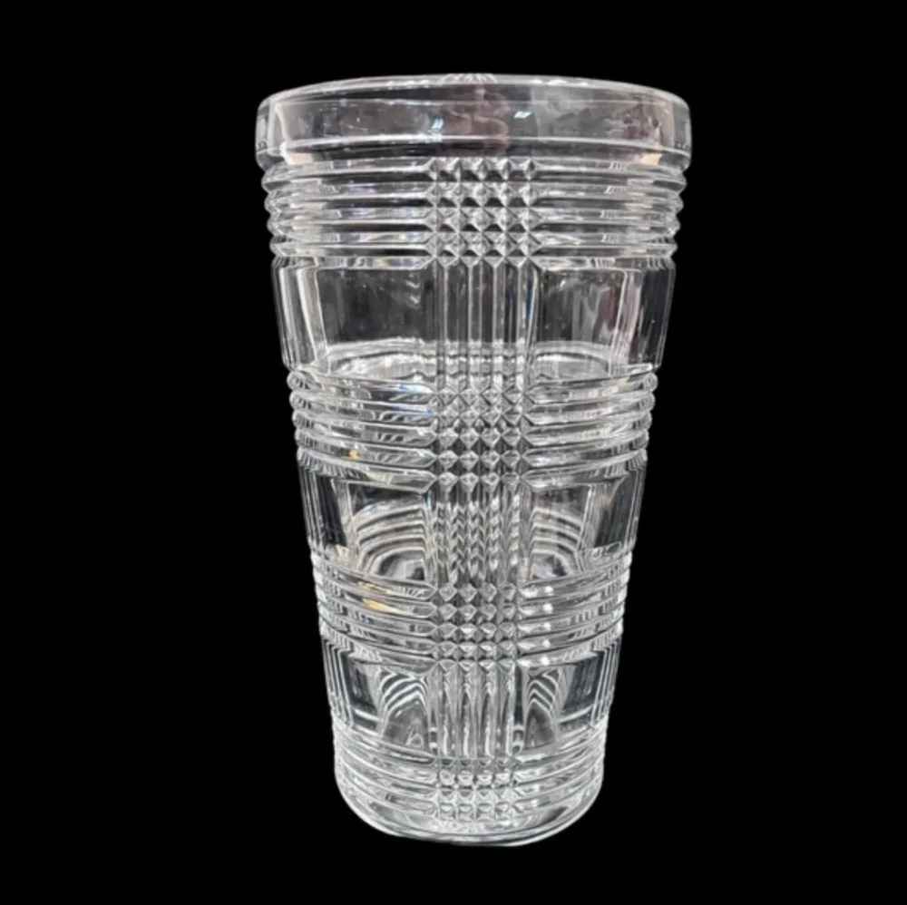 RALPH LAUREN CRYSTAL 10” Glen Plaid Cut Crystal Vase